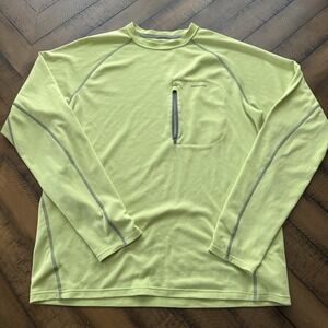 Patagonia Sunshade Crew Capiliene Layer Shirt Pullover Neon Green Men Medium
